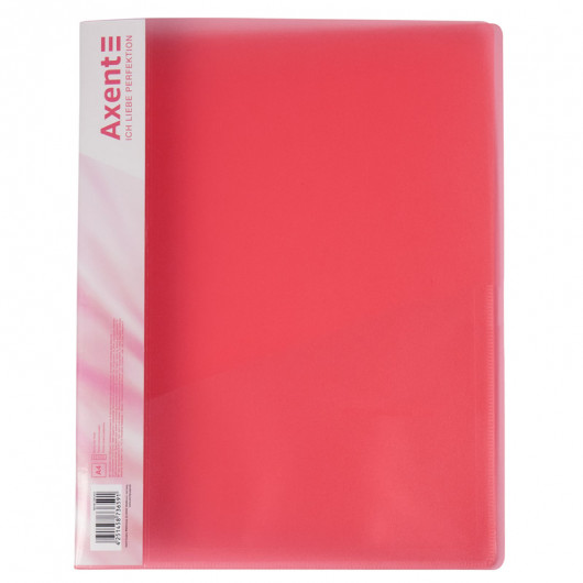 Папка со скоросшивателем и карманом А4, 20мм., прозрачная красная Axent - фото 3