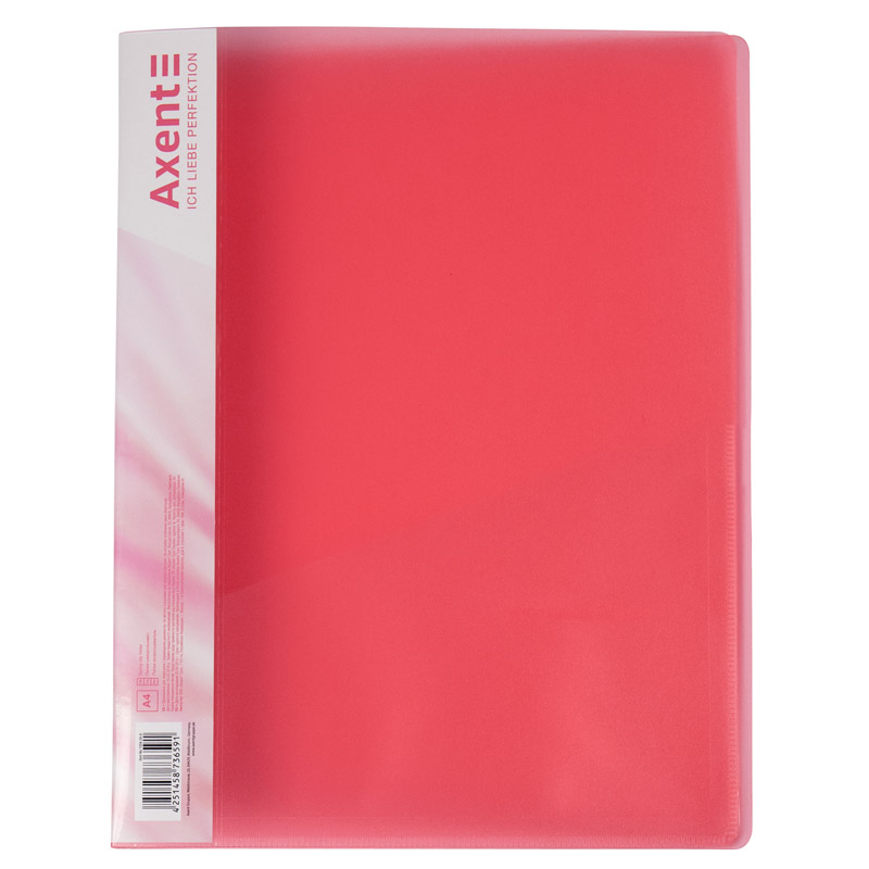 Папка со скоросшивателем и карманом А4, 20мм., прозрачная красная Axent - фото 3