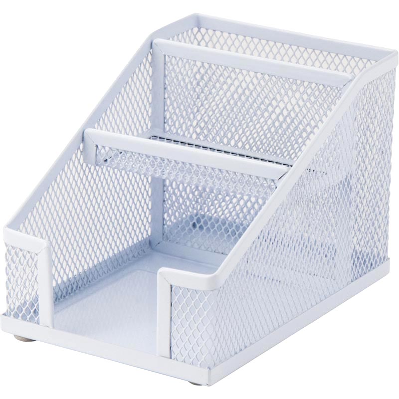 Подставка-органайзер 100x143x100мм., на 3 отделения, металлическая, бел. Axent - фото 3