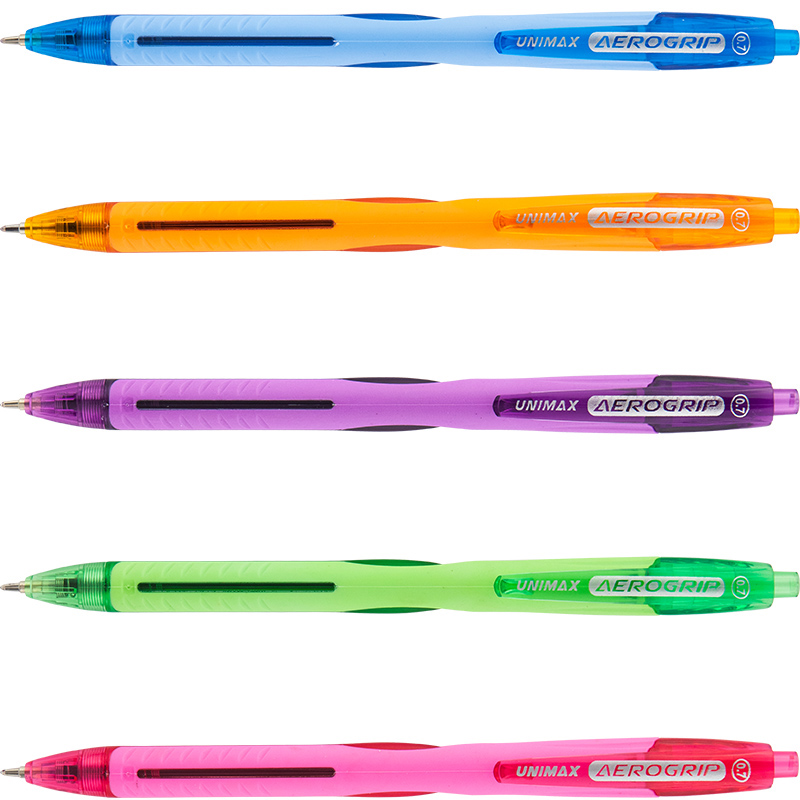 Ручка кулькова автоматична Aerogrip-2, стержень синій, корпус асорті (UX-137-02) Unimax — фото 4