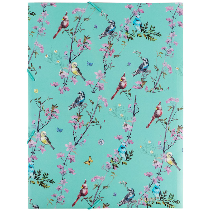 Папка на гумках А4, пластик, товщина 430мкм., дизайн Olga Selyshcheva, колекция Spring, бірюз. Axent — фото 3