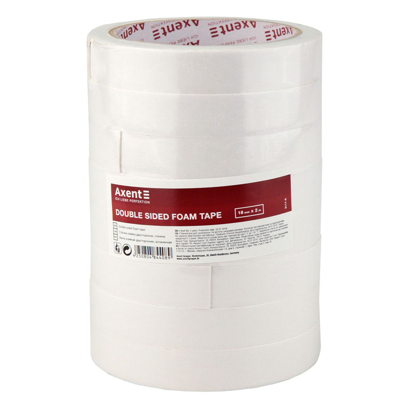 Клейкая лента двухсторонняя на вспененной основе 18мм.*2м. Axent - фото 4