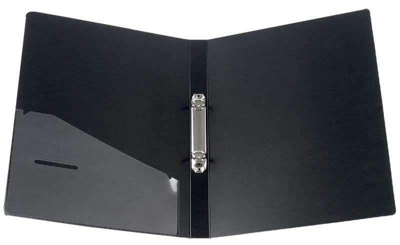 Папка А4, 2 кільця, 25мм., пластик, внутрішня кишеня, чорн. Axent — фото 6