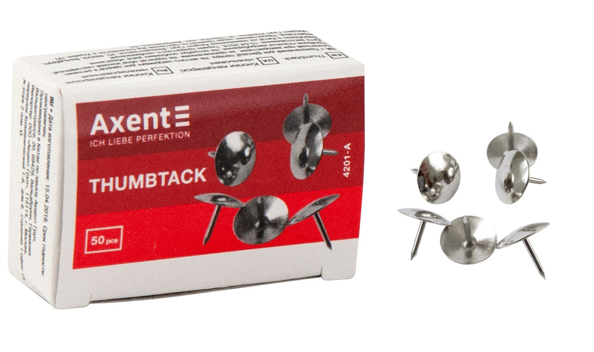 Кнопки 50шт./уп., никель. Axent - фото 4
