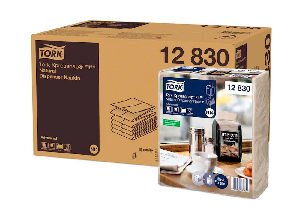 Салфетки для диспенсеров Xpressnap® №14, 21,3*16,5см, 2х сл., 720 шт/уп., Napkin, (N14),  крафт Tork - фото 2