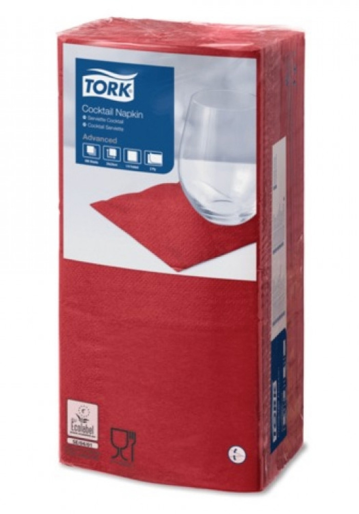 Серветки 33*33см. Tork Advanced 2-х шарові, 200шт./уп., борд. Tork - фото 1