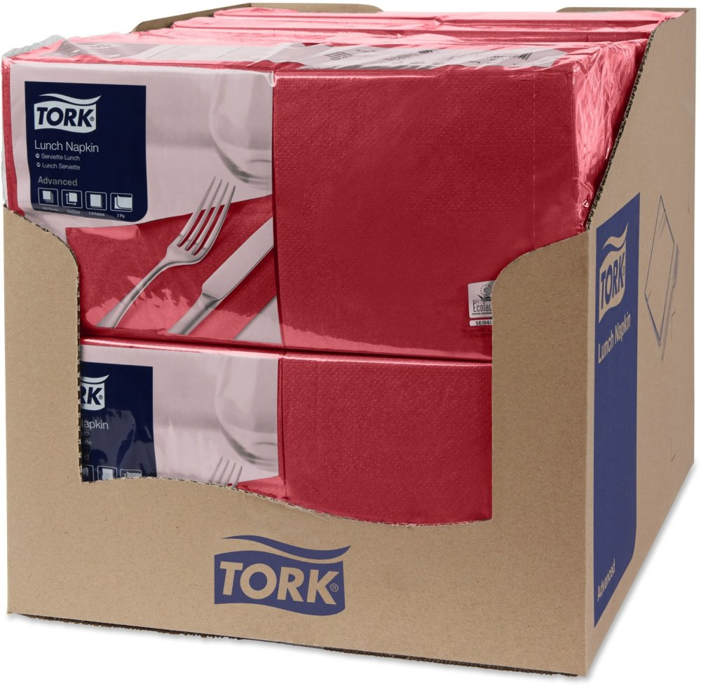 Серветки 33*33см. Tork Advanced 2-х шарові, 200шт./уп., борд. Tork - фото 2