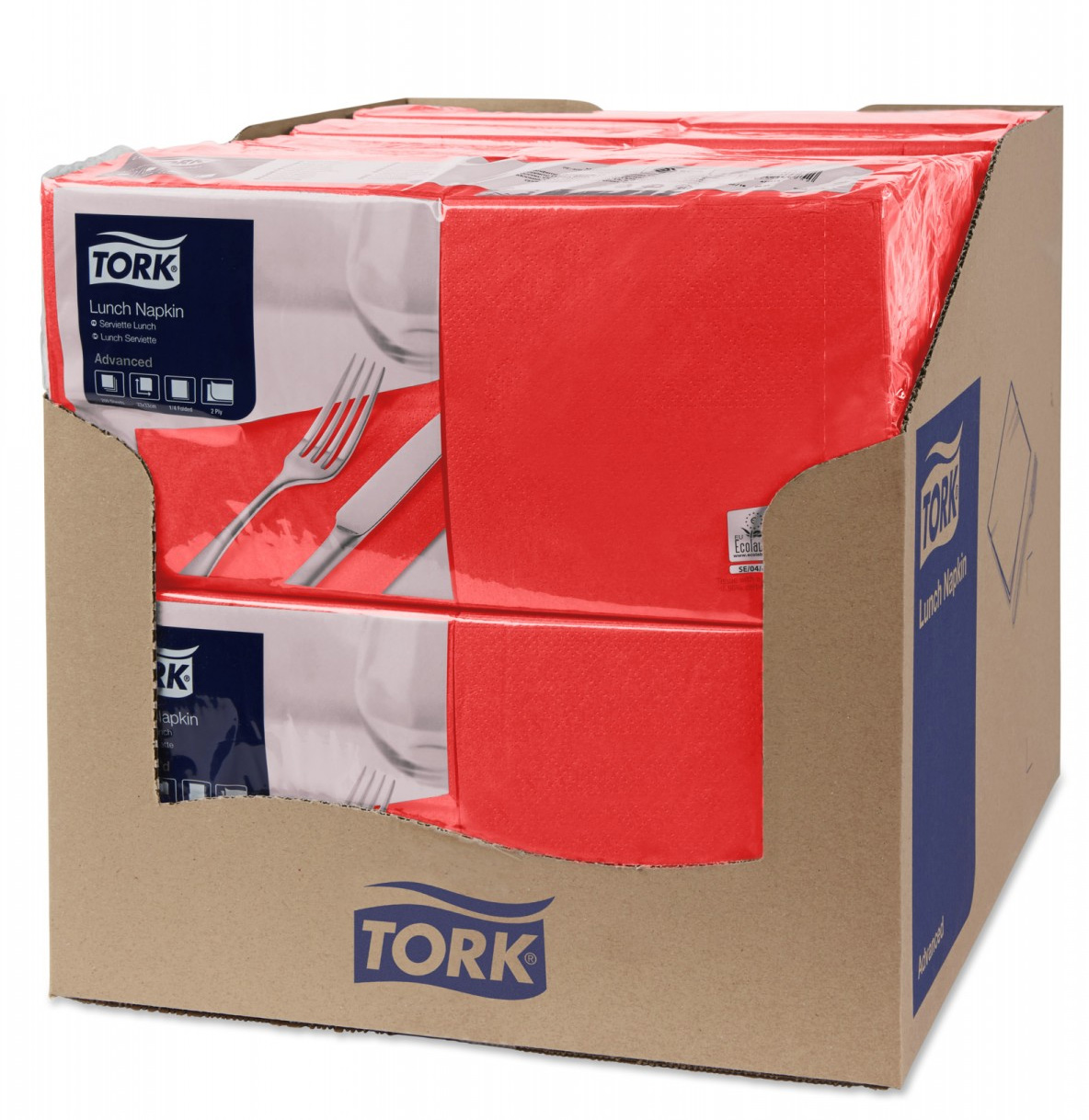 Серветки 33*33см. Tork Advanced 2-х шарові, 200шт./уп., черв. Tork - фото 2