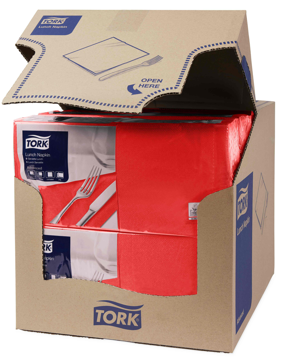 Серветки 33*33см. Tork Advanced 2-х шарові, 200шт./уп., черв. Tork - фото 4