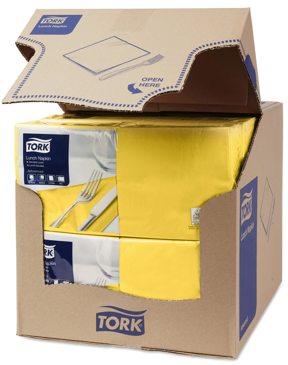 Салфетки 33*33см. Tork Advanced 2-х слойная, 200шт./уп., желт. Tork - фото 3