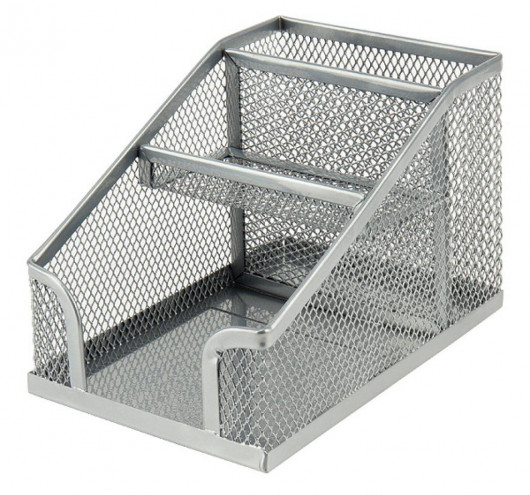 Підставка-органайзер 100x143x100мм., на 3 відділення, металева, срібл. Axent — фото 3