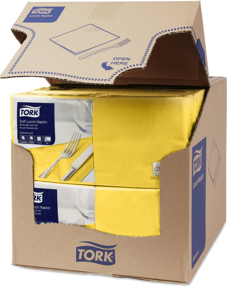 Салфетки 33*33см. Tork Advanced 3-х слойная, 150шт./уп., желт. Tork - фото 2