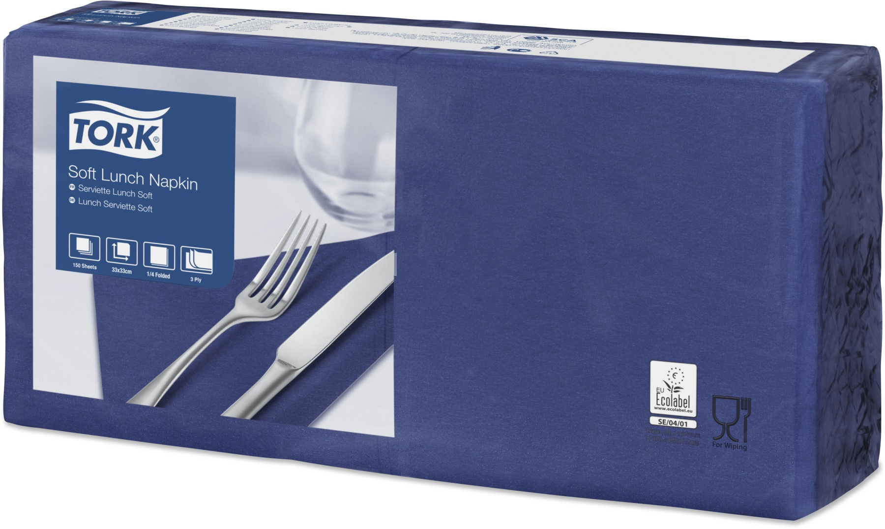 Серветки 33*33см. Tork Advanced 3-х шарові, 150шт./уп., син. Tork - фото 1
