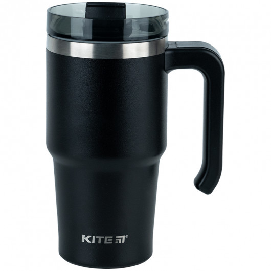 Термокружка с ручкой 600 мл, черная Kite - фото 10