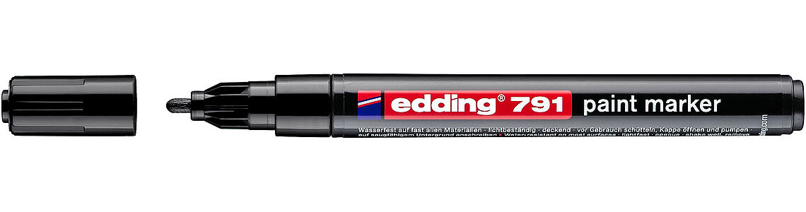 Маркер для маркування усіх поверхонь 791, круглий наконечник 1-2мм., чорн. Edding — фото 7