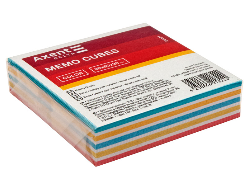 Блок для запису неклеєний 80*80*20мм., Delta (D8021) Color Axent — фото 4