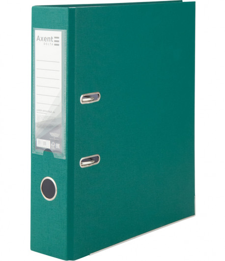 Регистратор 7,5см. А4 (PP) односторонний, темно-зелен. Axent Delta - фото 4