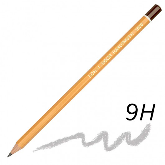 Олівець простий графітний для креслення і графічних робіт 1500 9H Koh-i-noor — фото 3