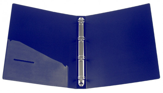 Папка А4, 35мм., 4кольца, пластик PP, внутренний карман, син. Axent - фото 5