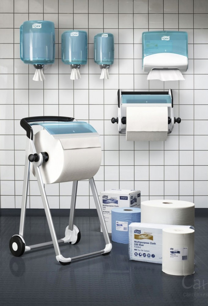 Диспенсер для материалов в рулоне Tork Performance, настенный, (W1), бел./голубой Tork - фото 3