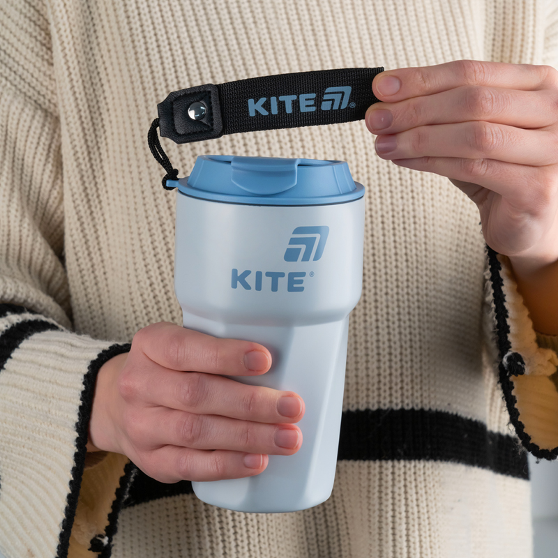 Термокружка  450 мл, сіро-блакитна Kite — фото 7