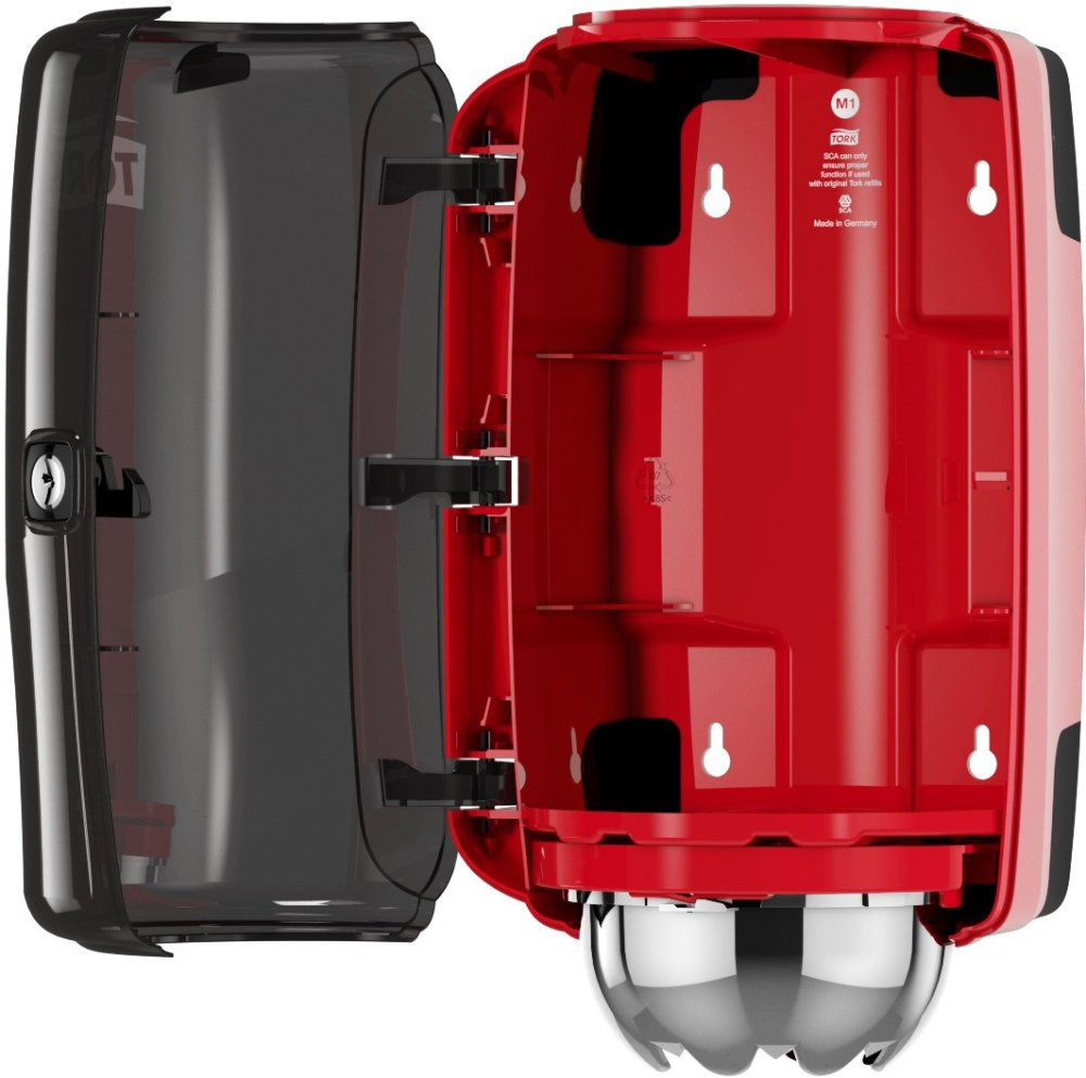 Диспенсер для материалов в рулоне с центральной вытяжкой Tork Performance Мини, (M1), красн./черн. Tork - фото 1