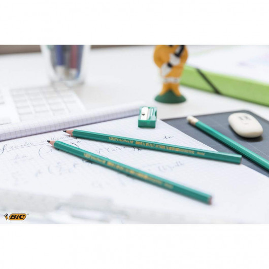 Олівець простий графітний без гумки HB ECO Evolution 650, пластиковий корпус зеленого кольору Bic — фото 5