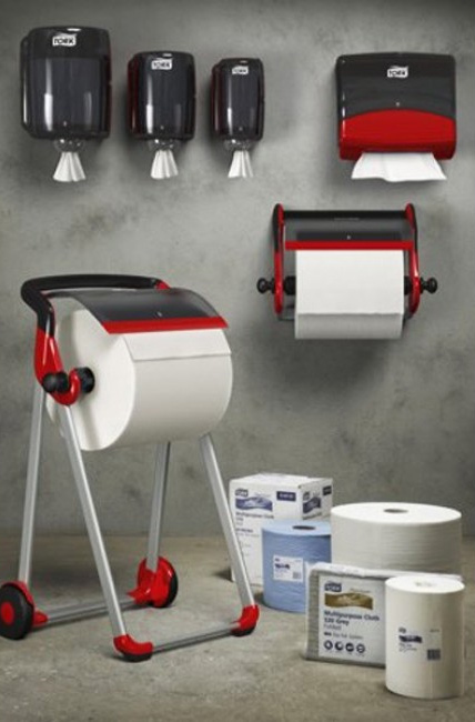 Диспенсер для материалов в рулоне с центральной вытяжкой Tork Performance Мини, (M1), красн./черн. Tork - фото 2