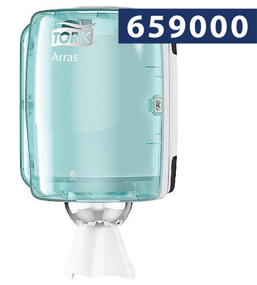 Тримач для матеріалів в рулон з центральним витягуванням Tork Performance Максі, (M2), біл./блакит. Tork - фото 1