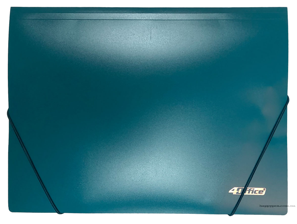 Папка на гумках А4, пластик, зелен. 4Office — фото 5