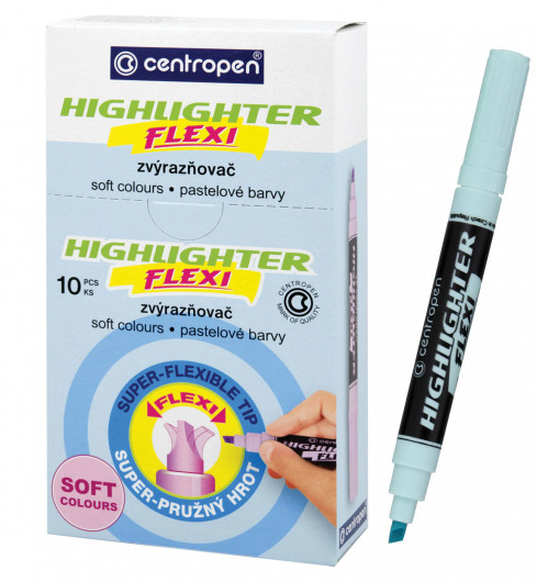 Маркер текстовий Highlighter Flexi 8542, 1-5мм, пастельний блакитний.. Centropen — фото 7