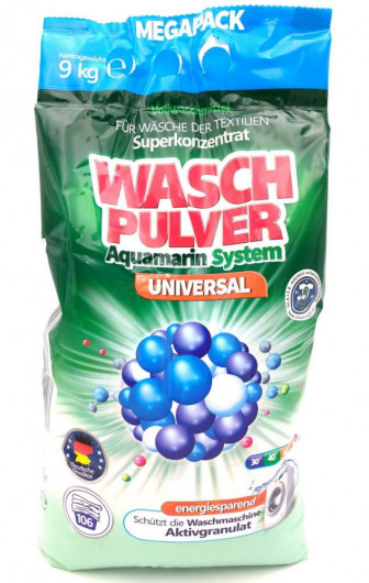 Пральний порошок WASCH PULVER UNIVERSAL, автомат універсал, без фосфатів, 9кг. WASCH PULVER — фото 2