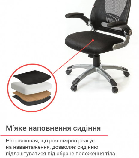 Крісло Вінд PL TILT, чорн. АКЛАС — фото 13