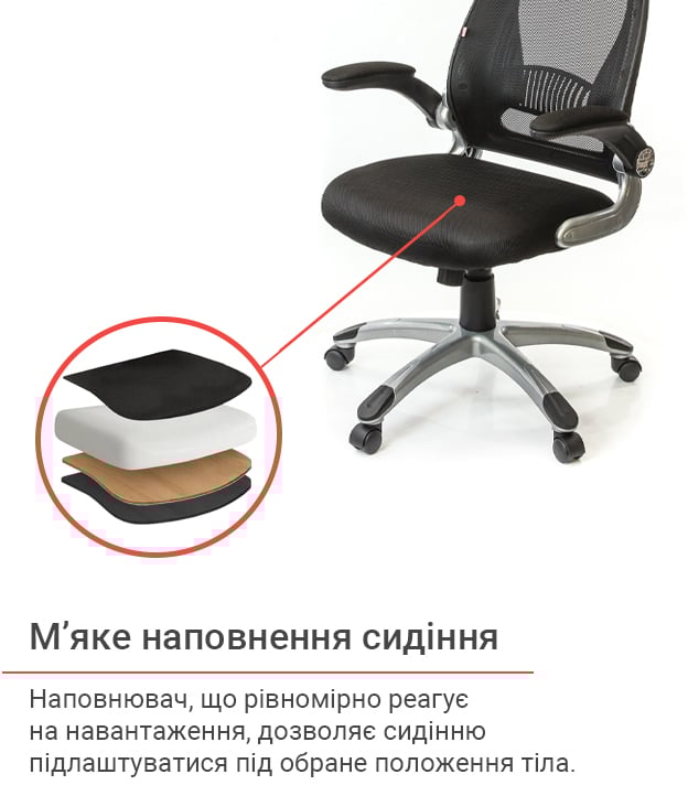 Крісло Вінд PL TILT, чорн. АКЛАС — фото 13