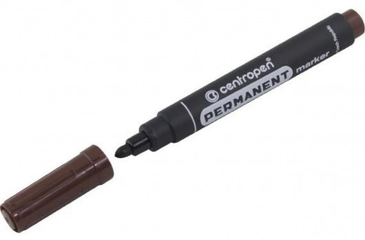 Маркер перманентний, круглий наконечник, 2,5мм., коричн. Centropen — фото 4