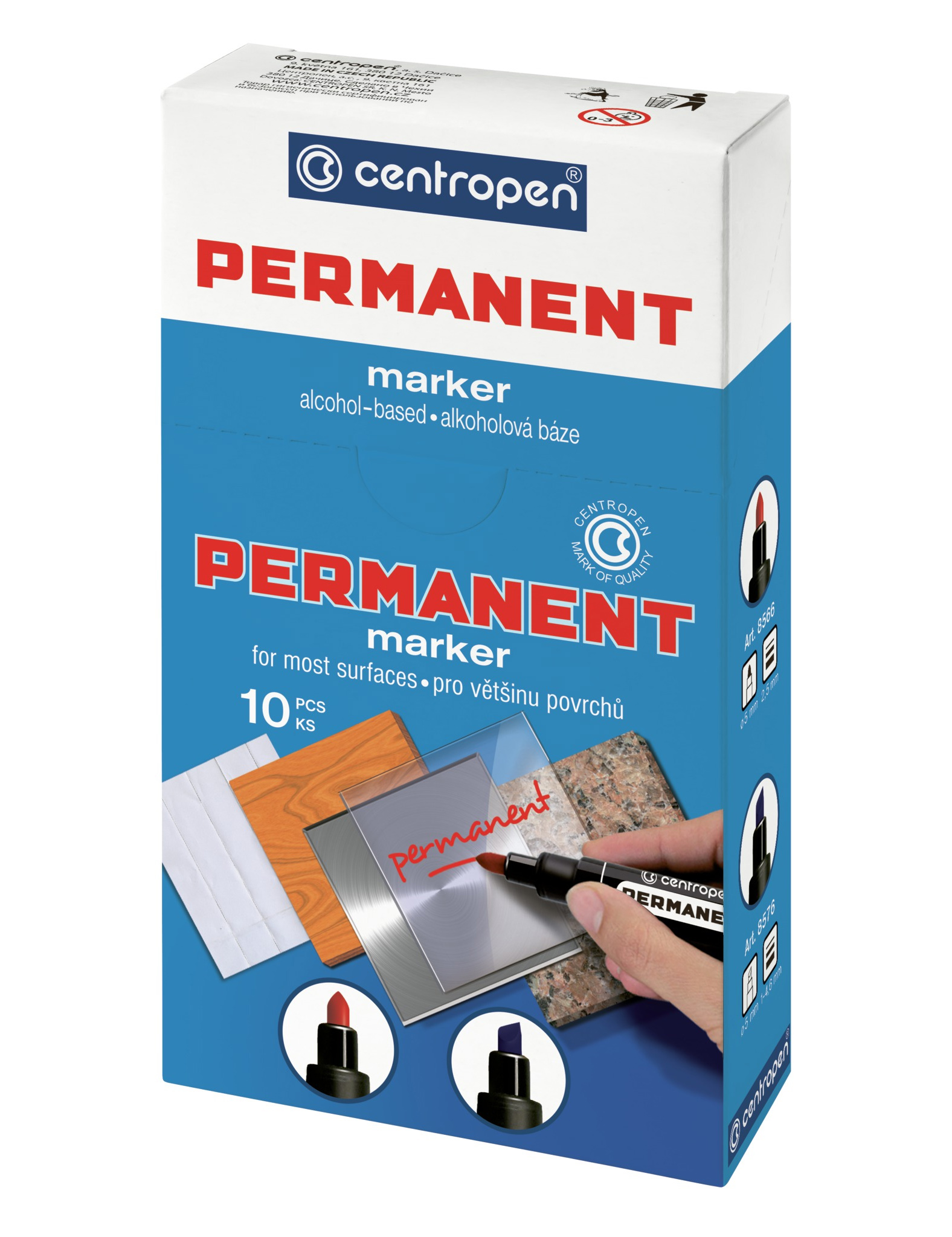 Маркер перманентний, круглий накінечник, 2,5мм., фіолет. Centropen — фото 4