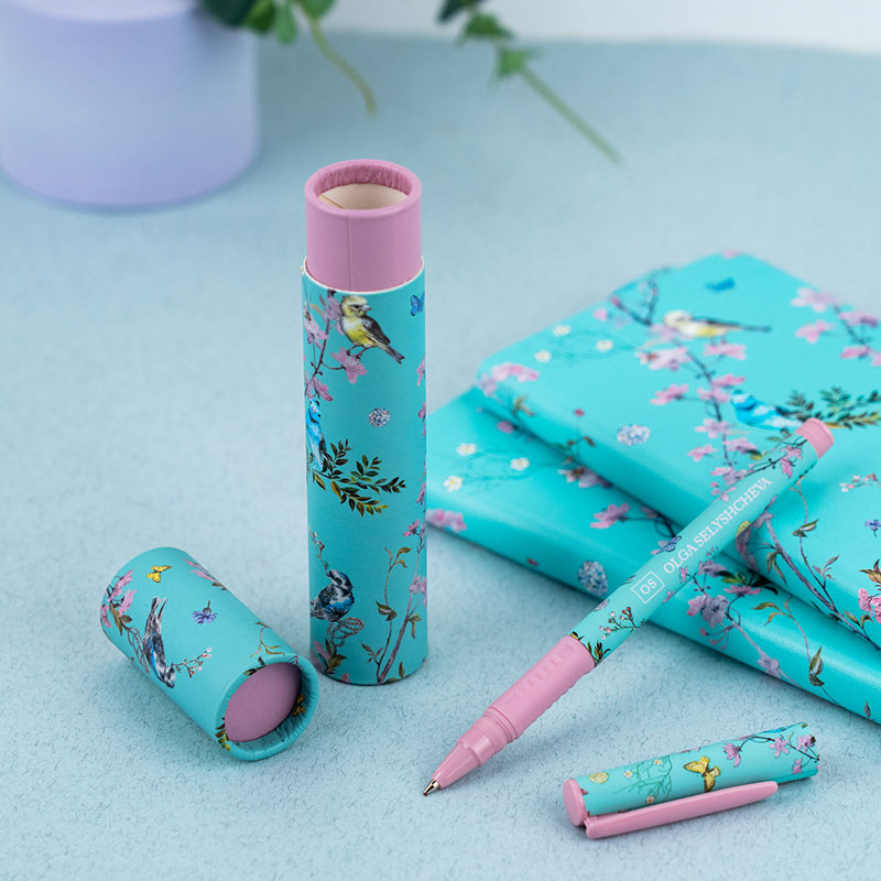 Ручка шариковая в пенале, стержень 0,5мм., син., дизайн Olga Selyshcheva, коллекция Spring, бирюз. Axent - фото 6