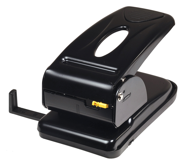 Дырокол большой, на 2 отверстия, до 70 листов (4326), металлический, черн. Scholz - фото 3