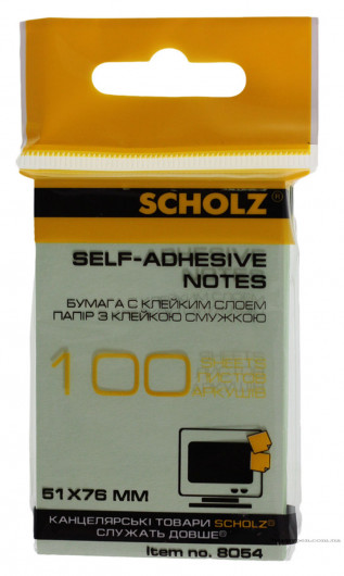 Блок паперу з клейким шаром  51*76мм.*100л., асорті Scholz — фото 5