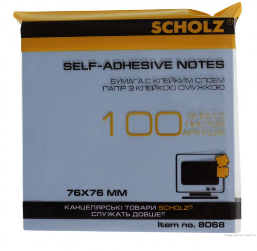 Блок паперу з клейким шаром  76*76мм.*100л., пастель, асорт. Scholz — фото 5