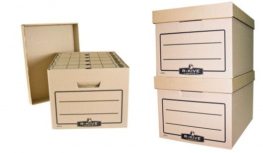 Контейнер для архівних коробок, відкривається зверху, на 5кор. по 80мм, та 4кор. по 100мм, коричн. FELLOWES — фото 3