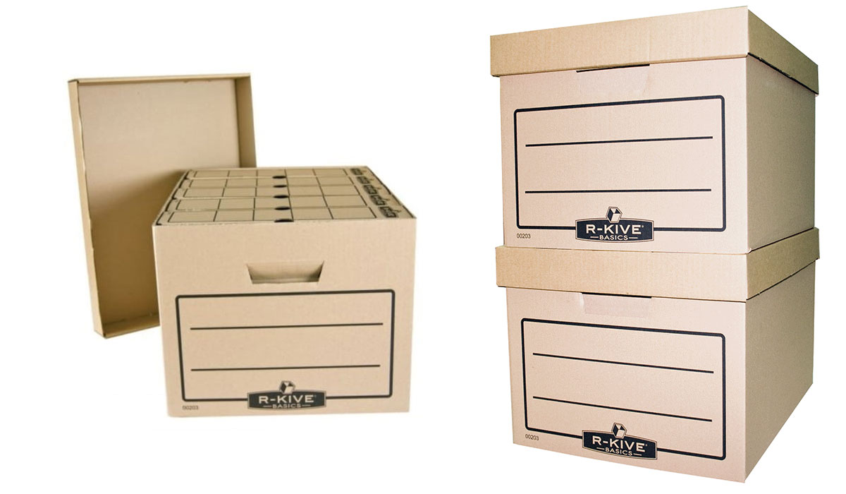 Контейнер для архівних коробок, відкривається зверху, на 5кор. по 80мм, та 4кор. по 100мм, коричн. FELLOWES — фото 3