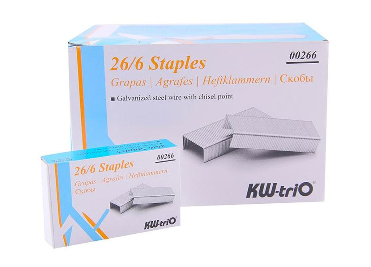 Скобы для степлера 26/6 Standart, 1000шт./уп. KW-Trio - фото 3