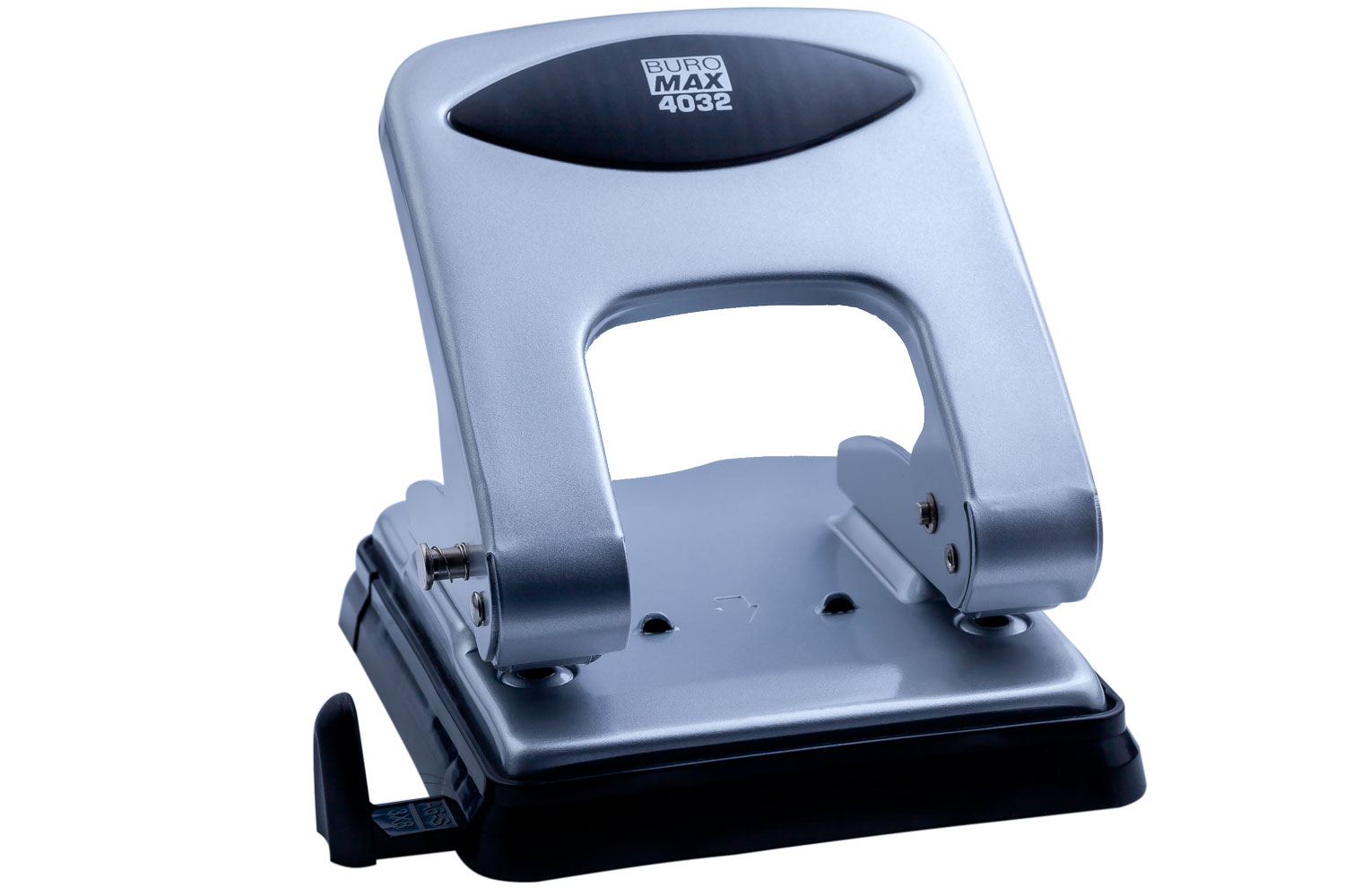 Дырокол на 2 отверстия, до 40 листов BM.4032, металлический,, 119*144*110мм., серебр. BuroMax - фото 3