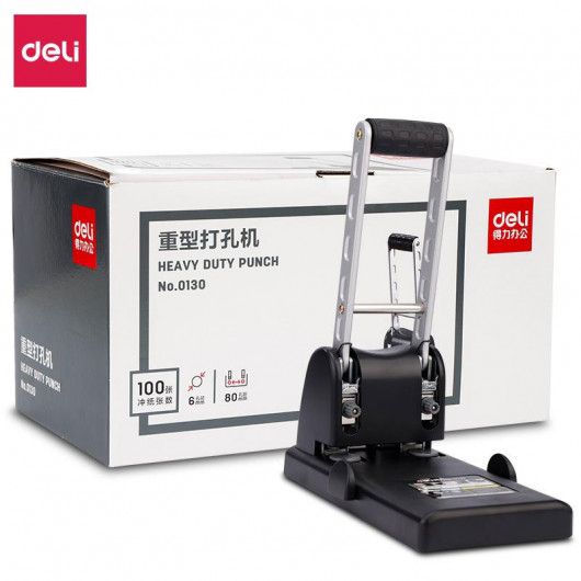 Діркопробивач великий, на 2 отвори, до 100 аркушів (E0130) DELI — фото 5