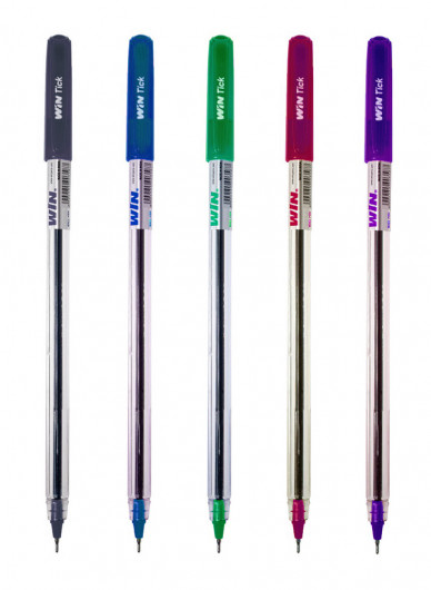 Ручка масляная TICK, 0,7мм., корпус прозр., стержень, зелен. WIN - фото 4