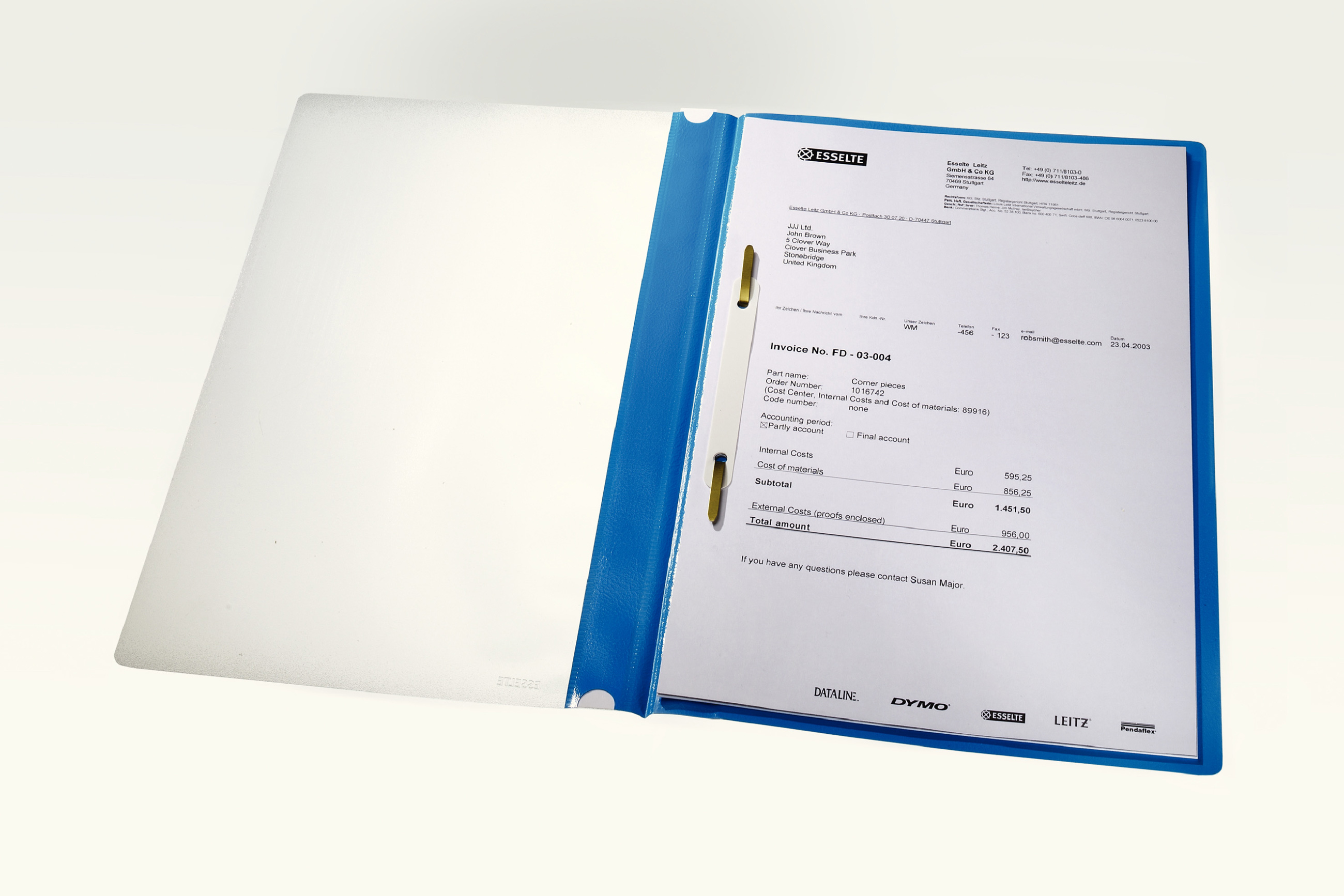 Швидкозшивач з прозорим верхом, 25шт/уп., біл. Esselte — фото 6