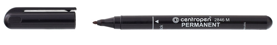 Маркер перманентный, круглое острие 1мм.(M) 2846, черн. Centropen - фото 4