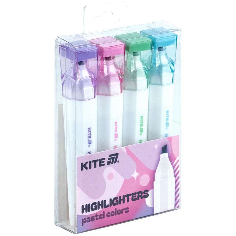 Маркер Highlighter, Kite Creative Pastel Colors, набор 4-х Kite - фото 6