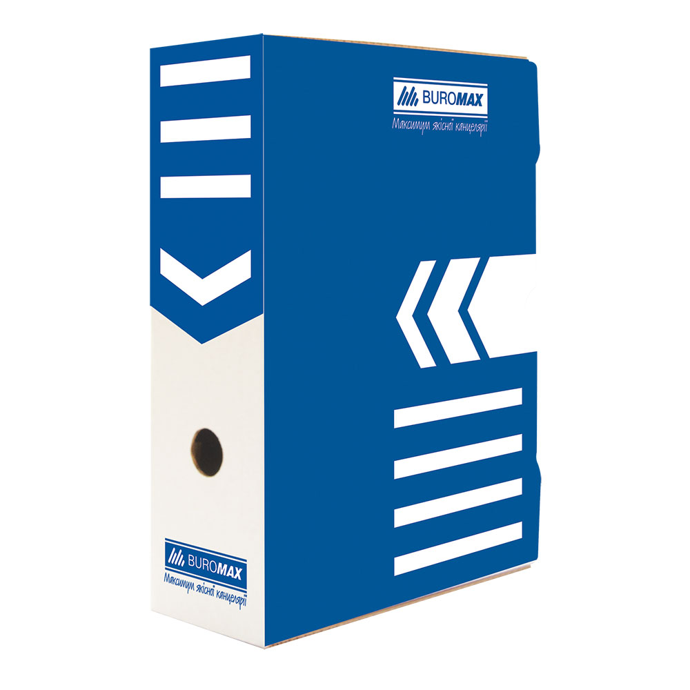 Коробка архивная А4, 100мм., син. BuroMax - фото 3